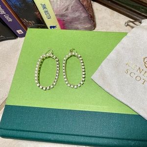 Kendra Scott Crystal Open Frame Danielle Earrings in Gold